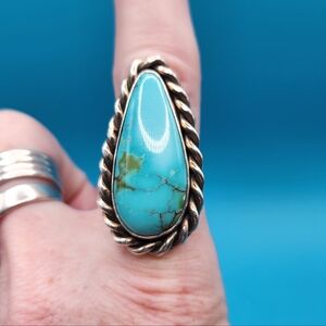 Royaton Turquoise Teardrop Sterling Silver Ring
